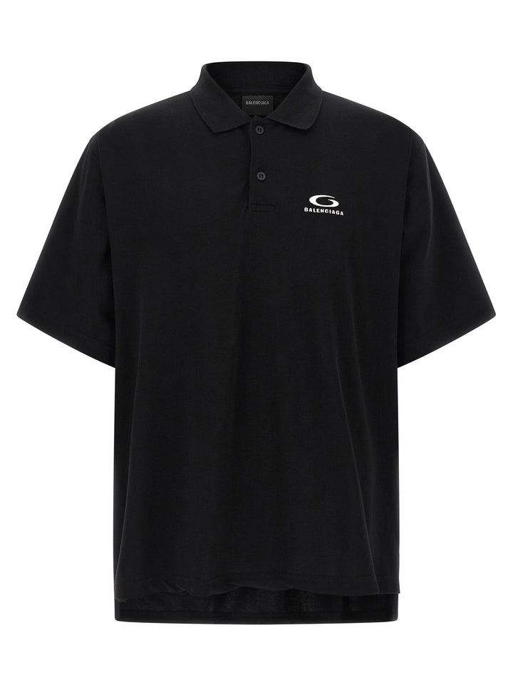 Balenciaga Black Cotton Polo Shirt