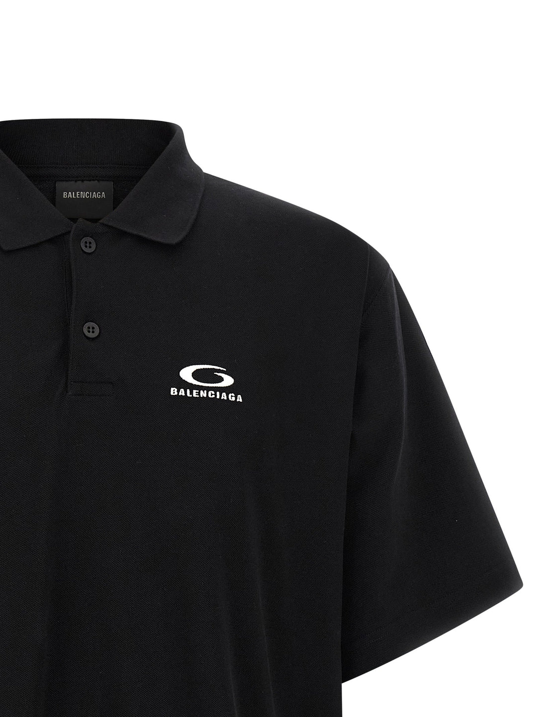 Balenciaga Black Cotton Polo Shirt