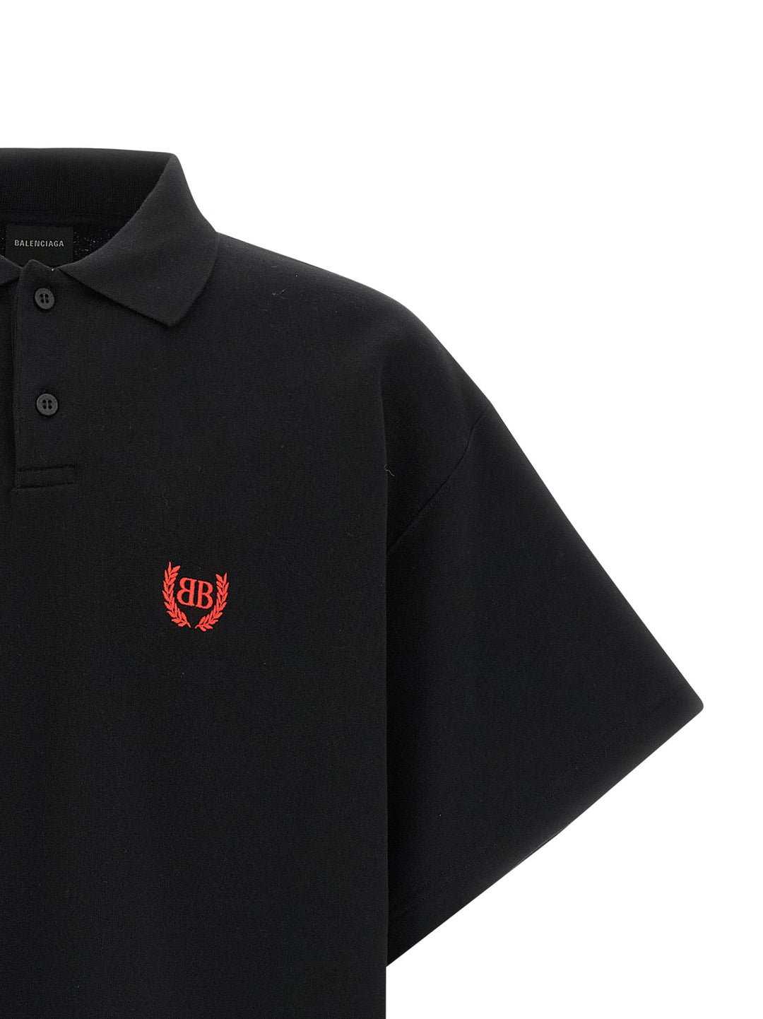 Balenciaga Black Cotton Polo Shirt