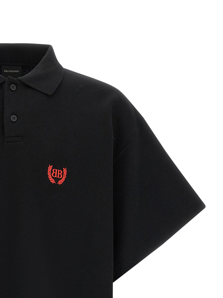 Balenciaga Black Cotton Polo Shirt