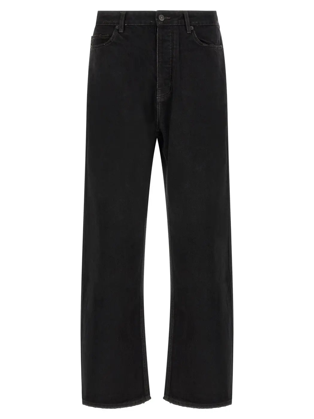 Balenciaga Black Cotton Relaxed Fit Jeans