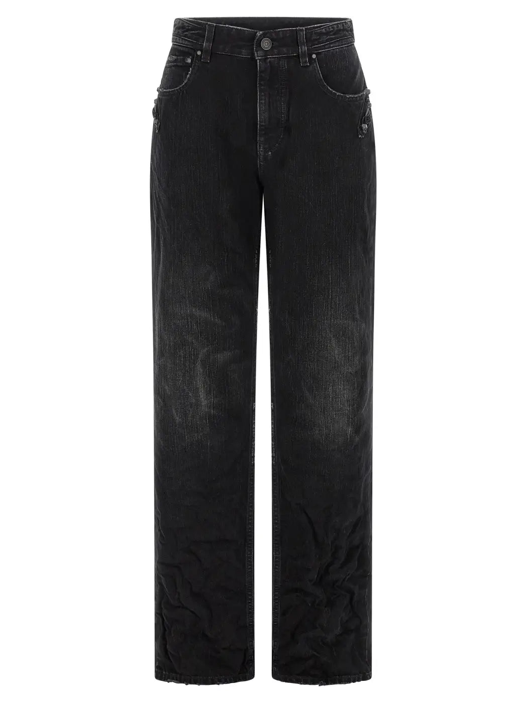 Balenciaga Black Cotton Straight-leg Jeans