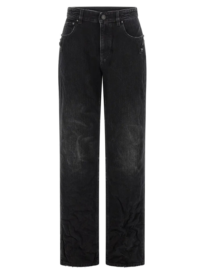 Balenciaga Black Cotton Straight-leg Jeans