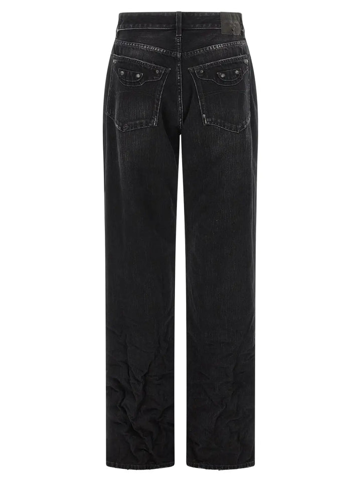 Balenciaga Black Cotton Straight-leg Jeans