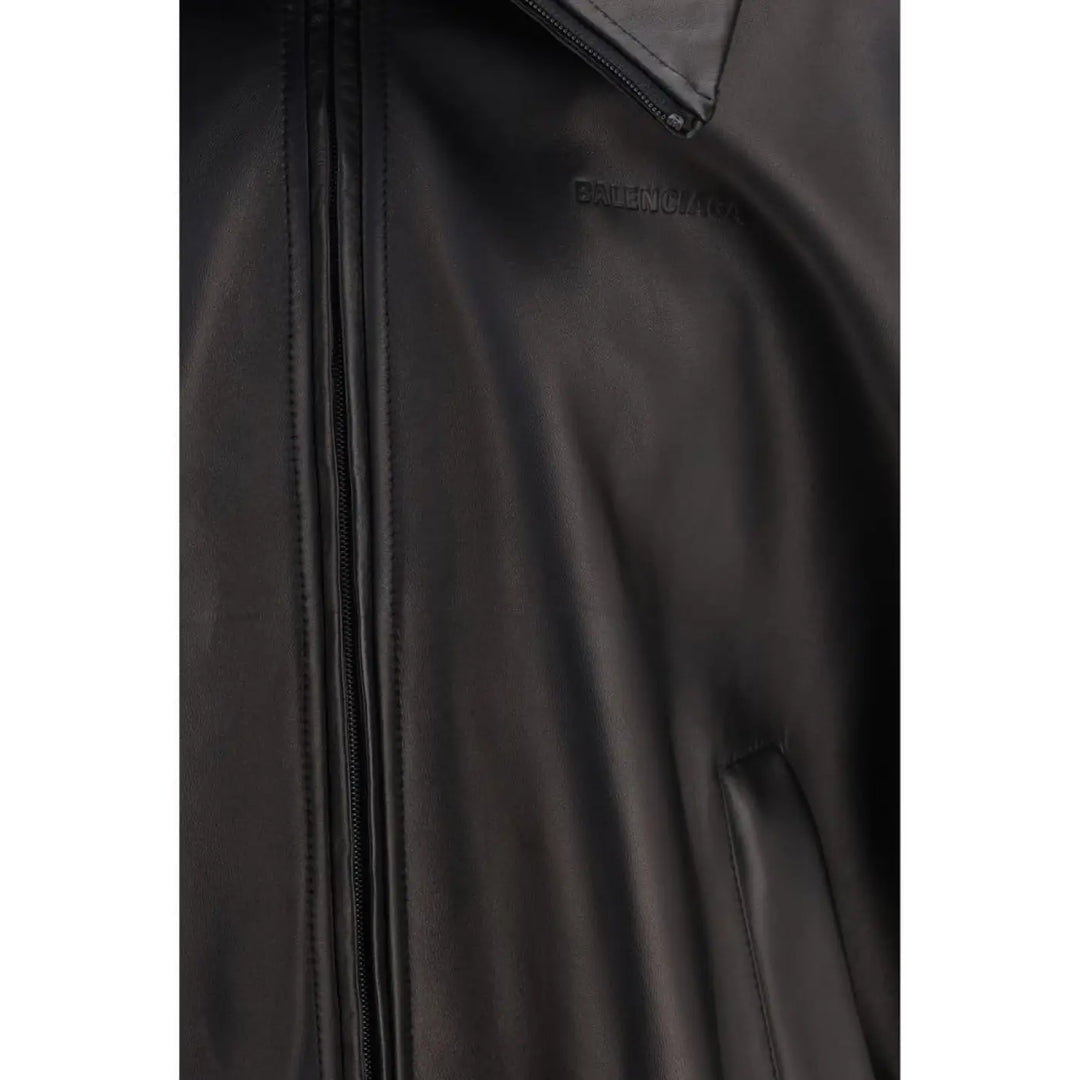 Balenciaga Black Lamb Ovis Aries Leather Jacket
