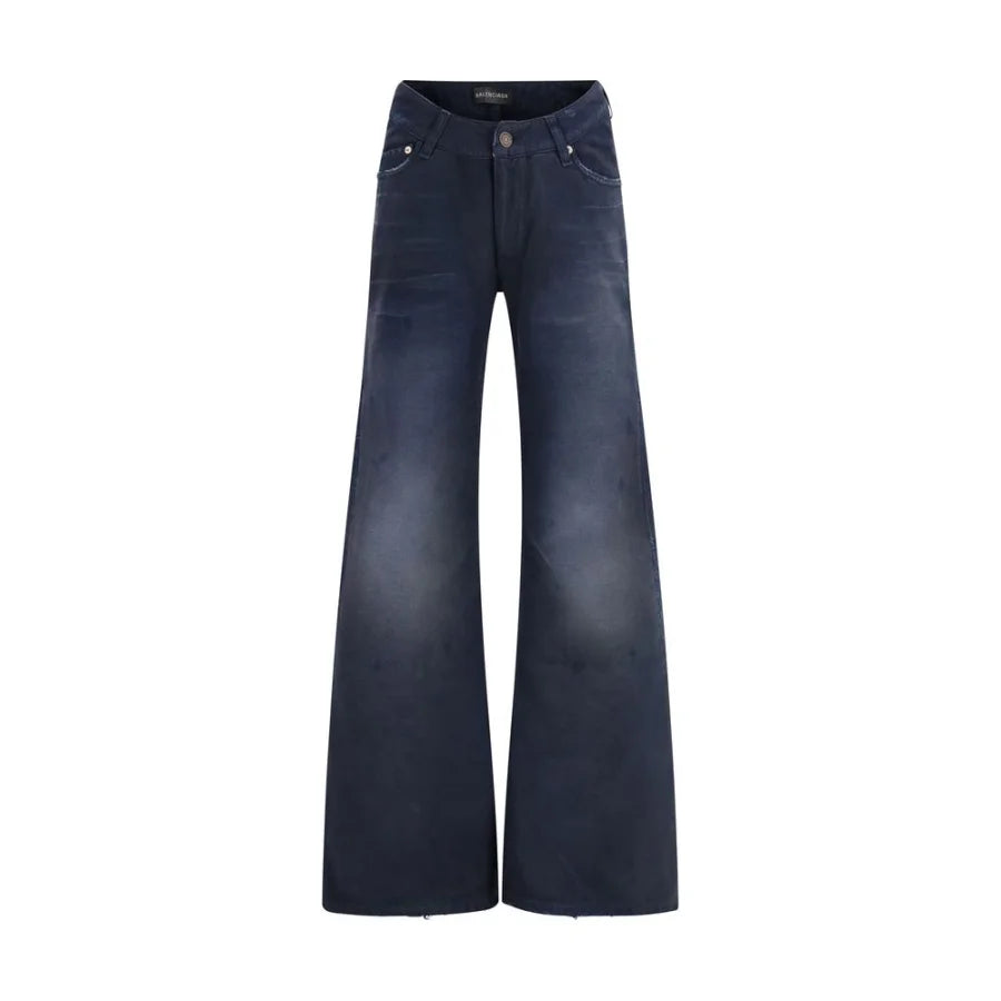 Balenciaga Blue Cotton Flared Jeans