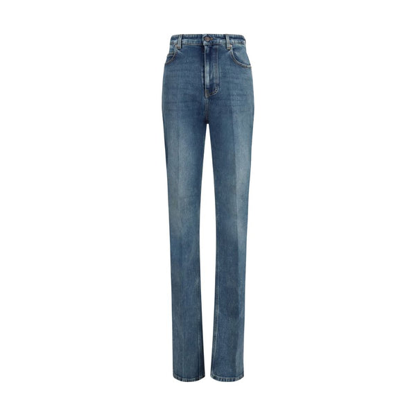 Balenciaga Blue Cotton High-waisted Jean