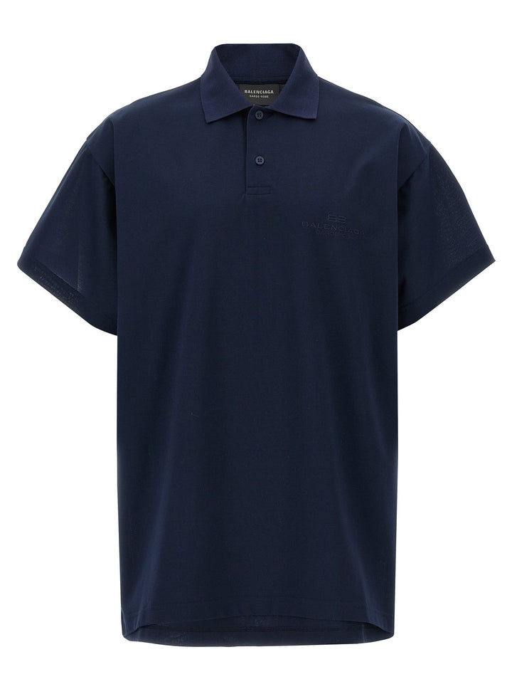 Balenciaga Blue Cotton Polo Shirt