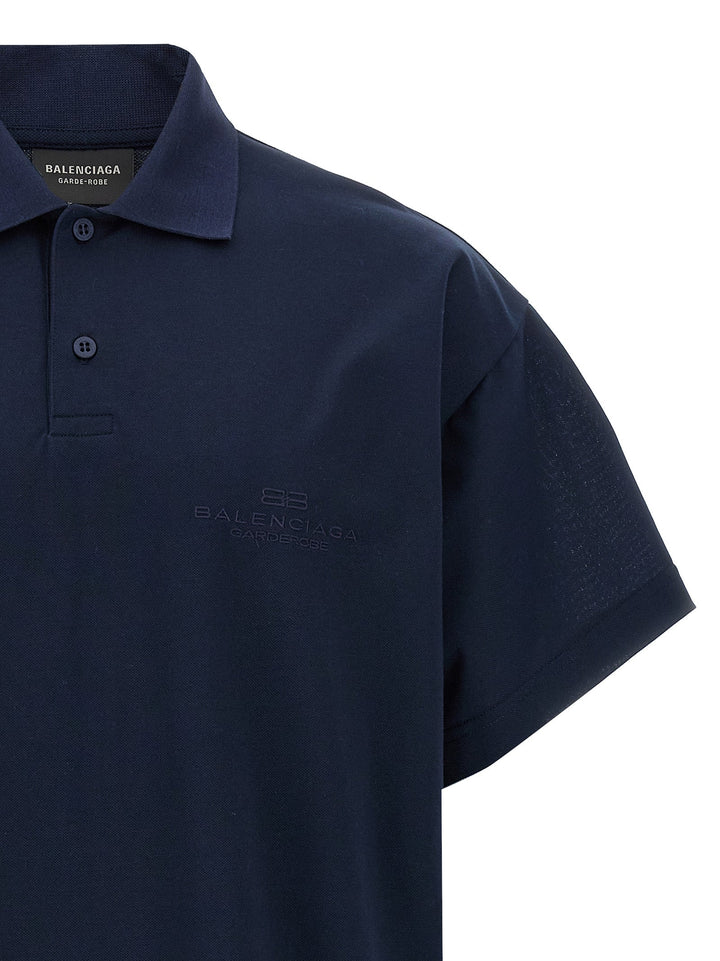 Balenciaga Blue Cotton Polo Shirt