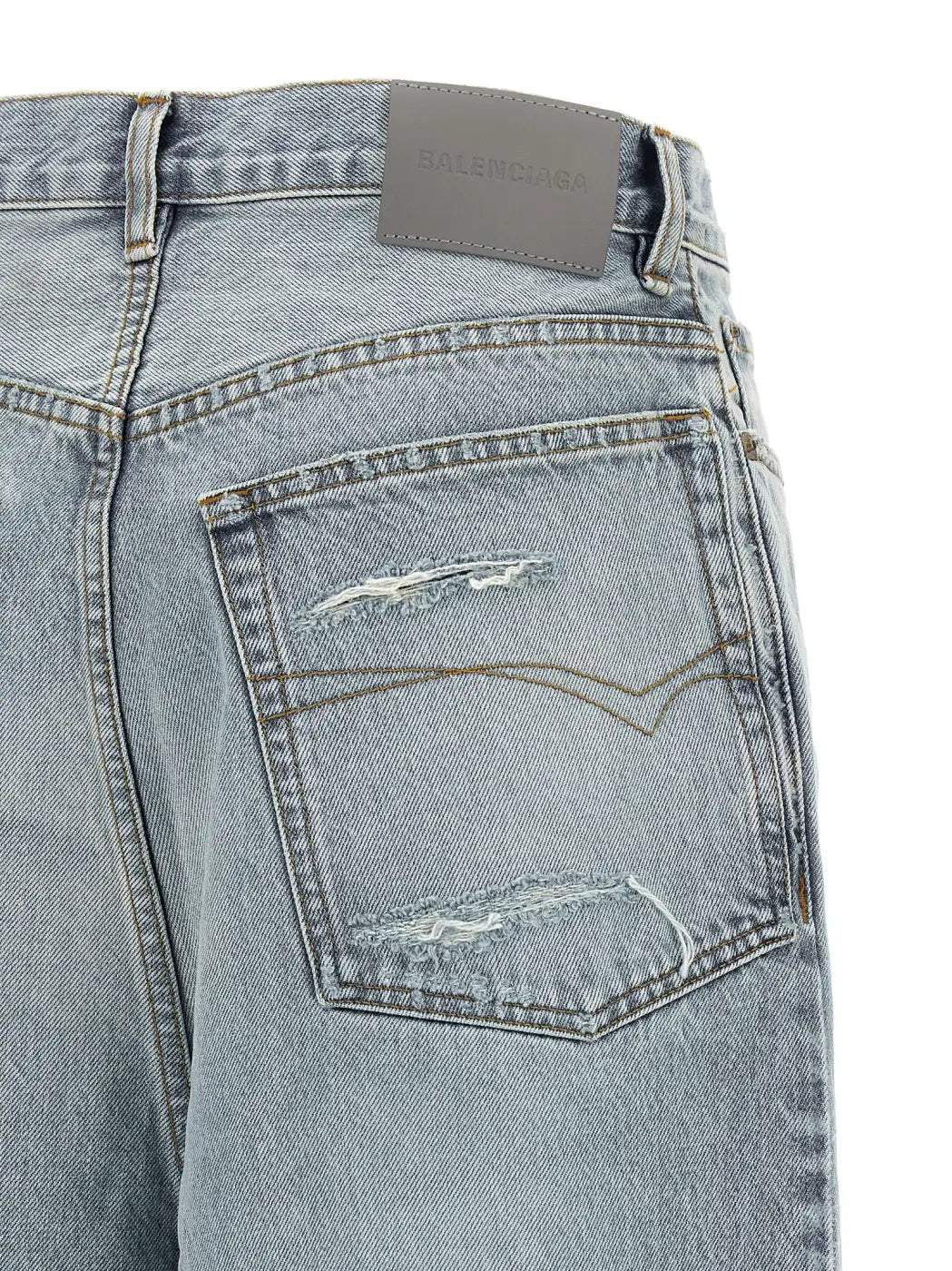 Balenciaga Blue Cotton Relaxed Fit Jeans