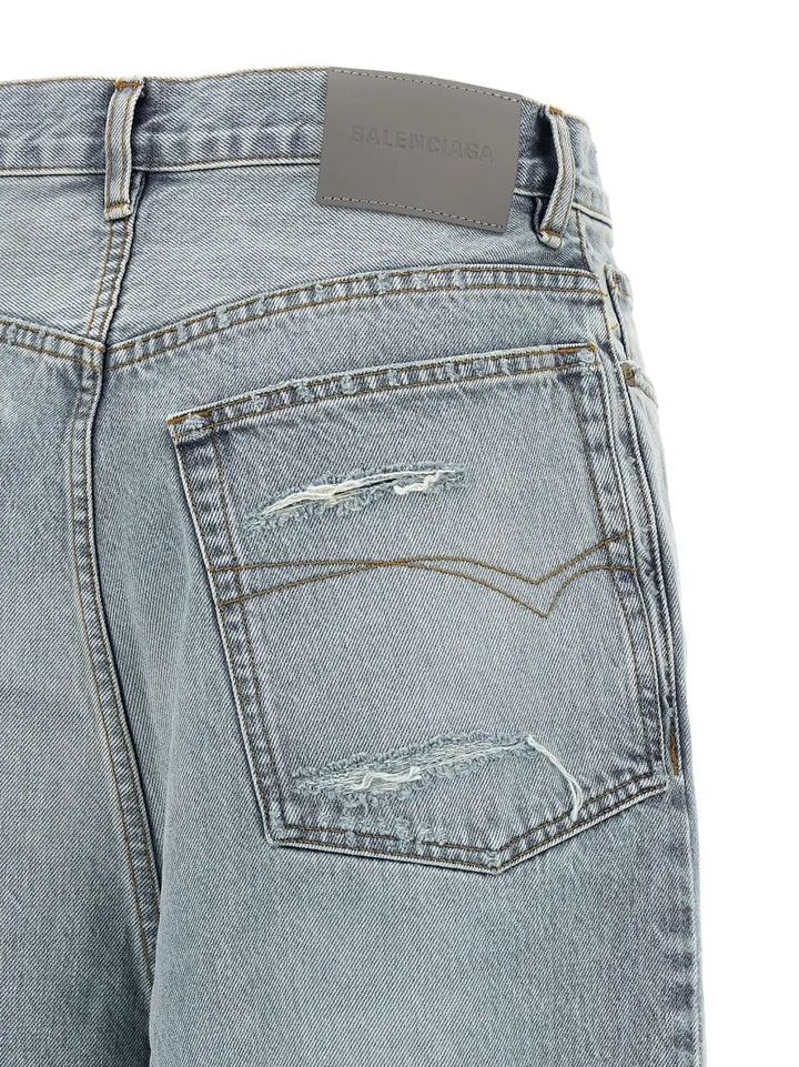 Balenciaga Blue Cotton Relaxed Fit Jeans