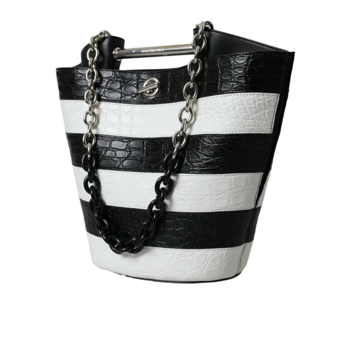 Balenciaga Crocodile Leather Maxi Bucket Bag Glamour