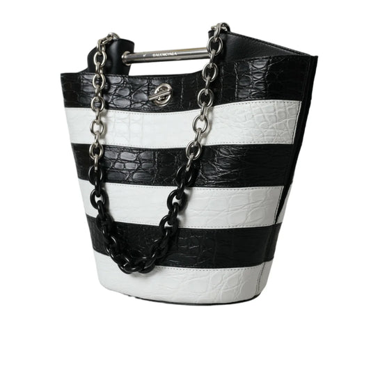 Balenciaga Crocodile Leather Maxi Bucket Bag Glamour