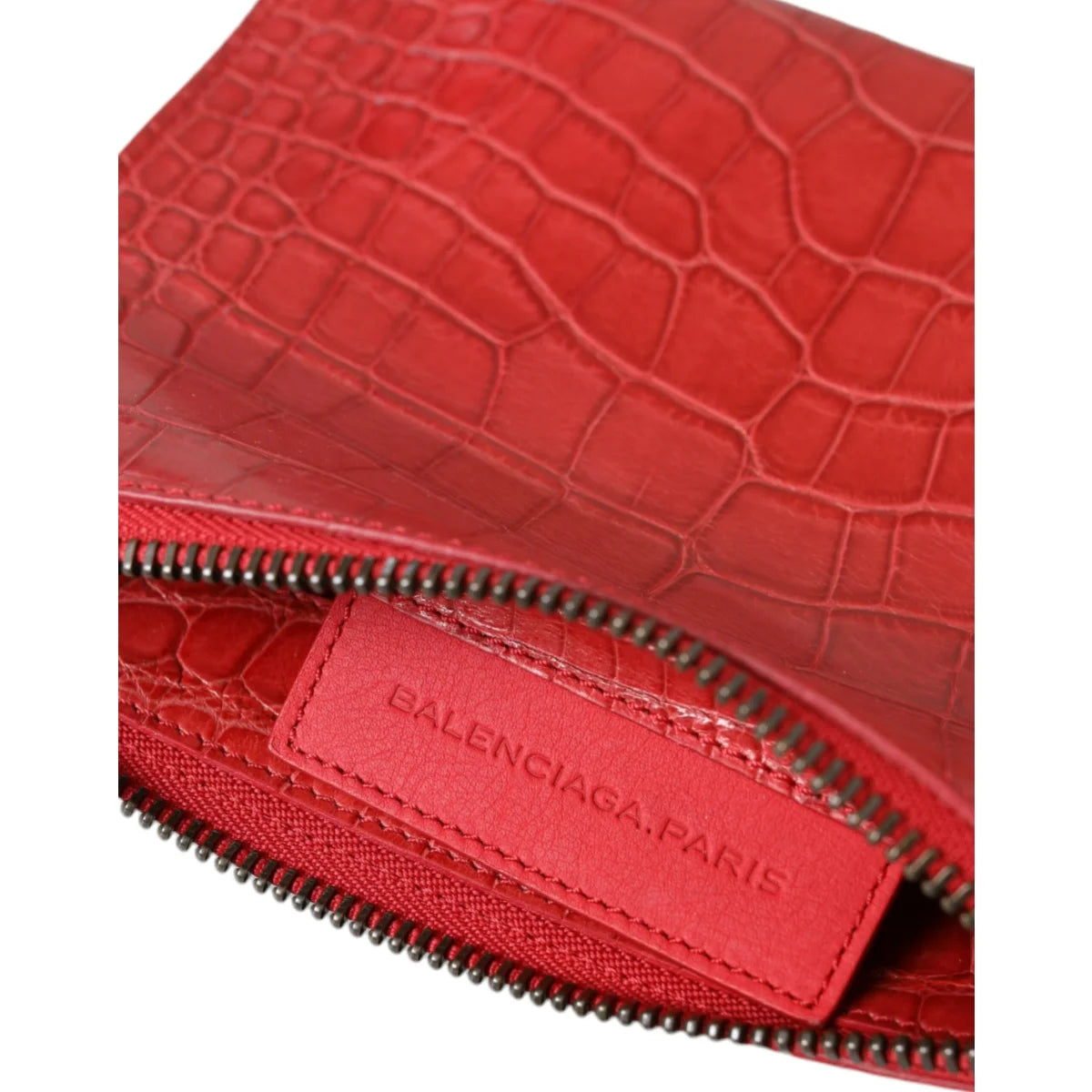 Balenciaga Exotic Red Alligator Clutch Luxury Unleashed