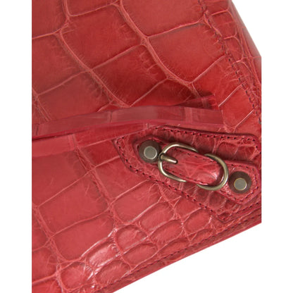 Balenciaga Exotic Red Alligator Clutch Luxury Unleashed