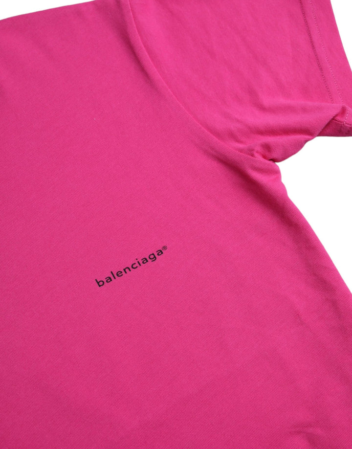 Balenciaga - Pink Cotton Crew Neck Short Sleeves Tee T-shirt