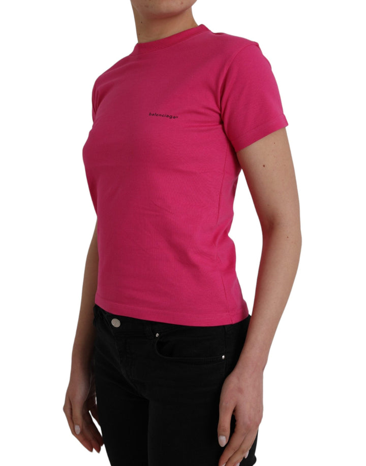 Balenciaga - Pink Cotton Crew Neck Short Sleeves Tee T-shirt