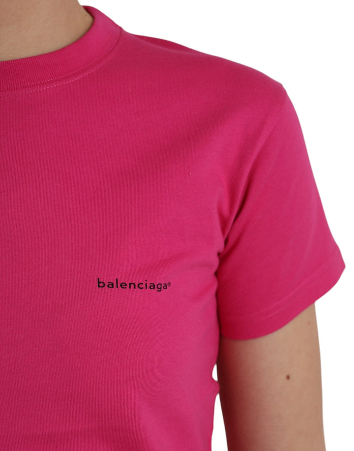 Balenciaga - Pink Cotton Crew Neck Short Sleeves Tee T-shirt