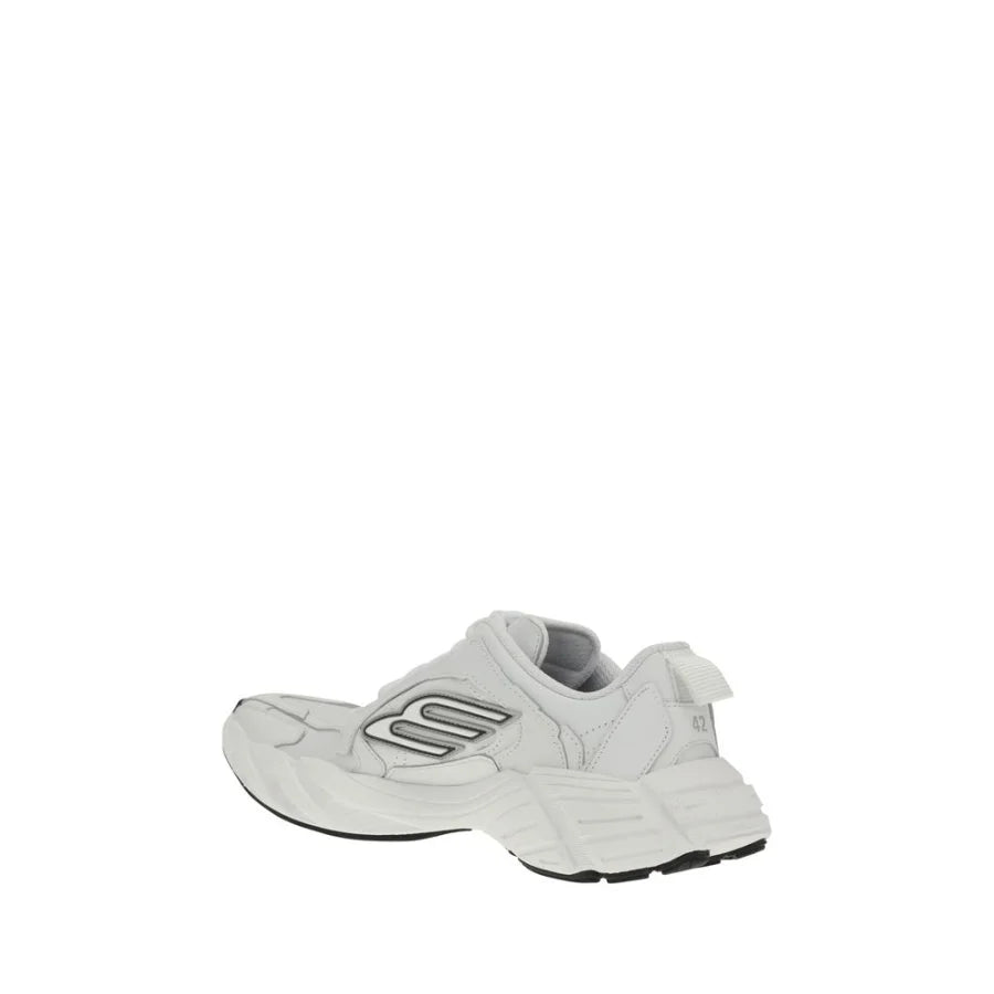 Balenciaga White Calf Leather Bos Taurus Athletic Sneakers