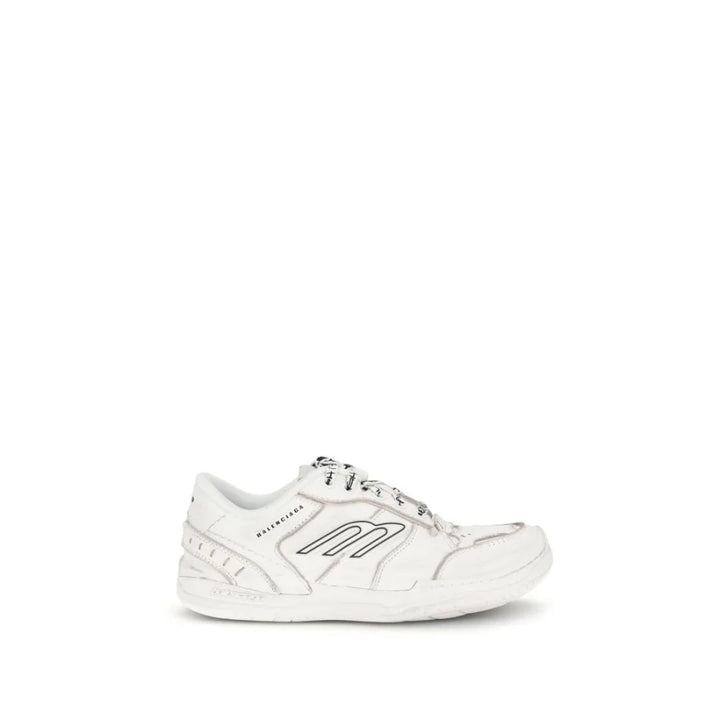 Balenciaga White Calf Leather Bos Taurus Athletic Sneakers