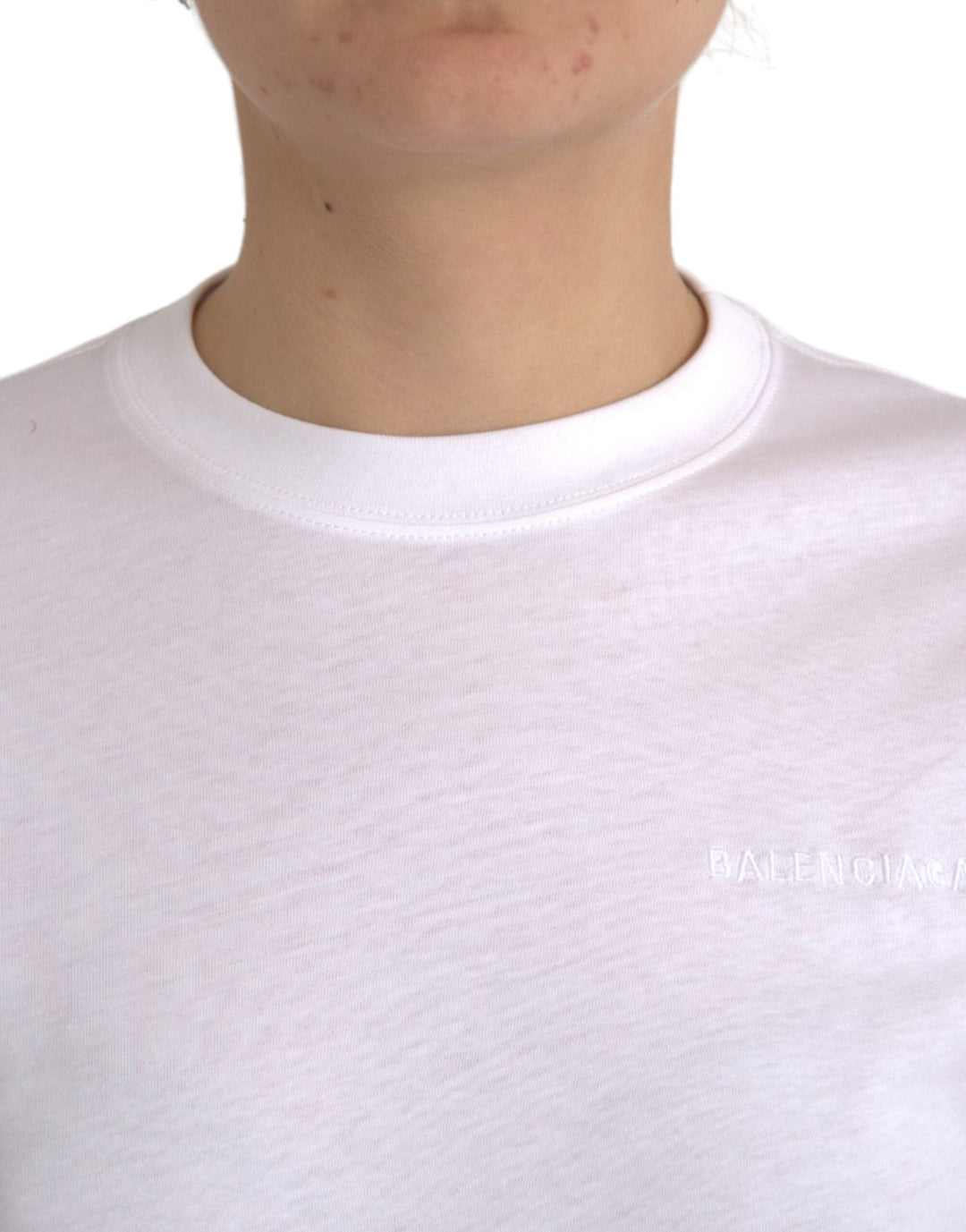 Balenciaga - White Cotton Crew Neck Short Sleeves T-shirt