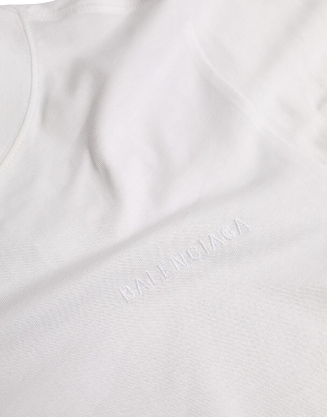 Balenciaga - White Cotton Crew Neck Short Sleeves T-shirt