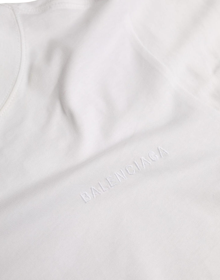 Balenciaga - White Cotton Crew Neck Short Sleeves T-shirt