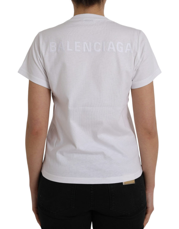 Balenciaga - White Cotton Crew Neck Short Sleeves T-shirt