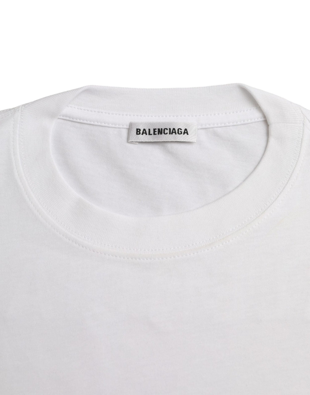 Balenciaga - White Cotton Crew Neck Short Sleeves T-shirt
