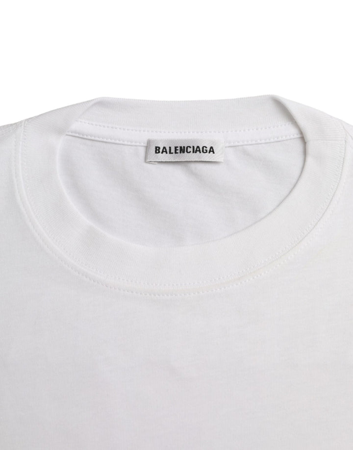 Balenciaga - White Cotton Crew Neck Short Sleeves T-shirt