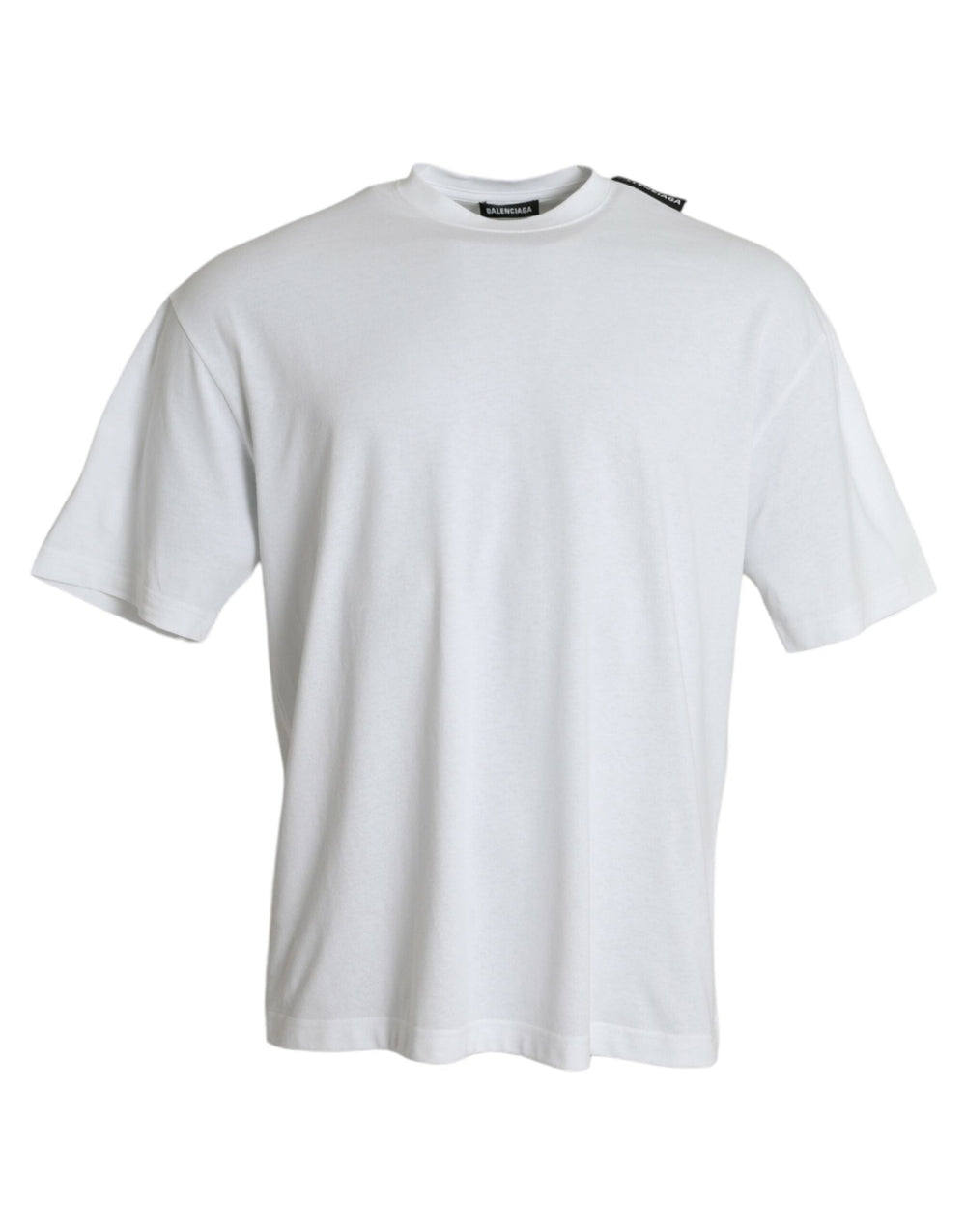 Balenciaga off White Cotton Jersey Round Neck T-shirt