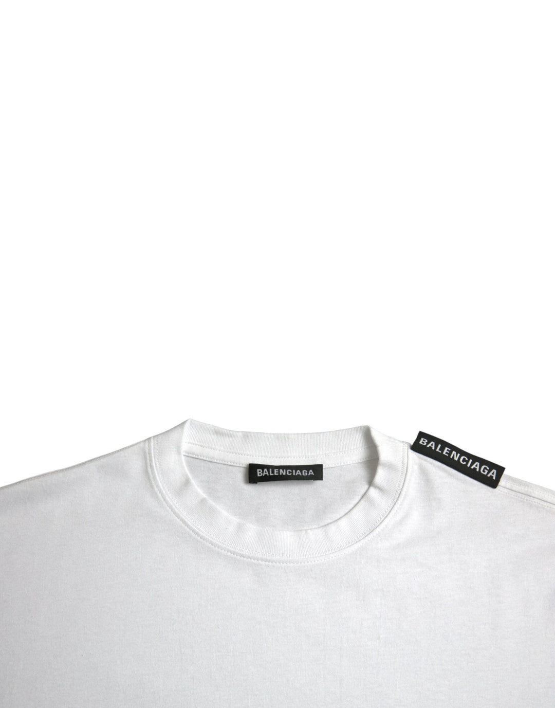 Balenciaga off White Cotton Jersey Round Neck T-shirt