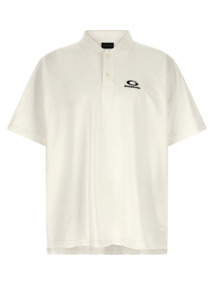 Balenciaga White Cotton Polo Shirt