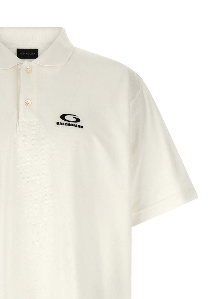 Balenciaga White Cotton Polo Shirt