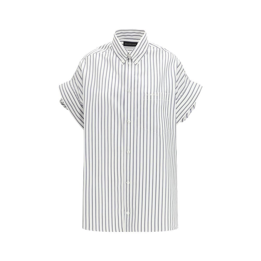 Balenciaga Shirts - White Cotton Shortsleeve Shirt