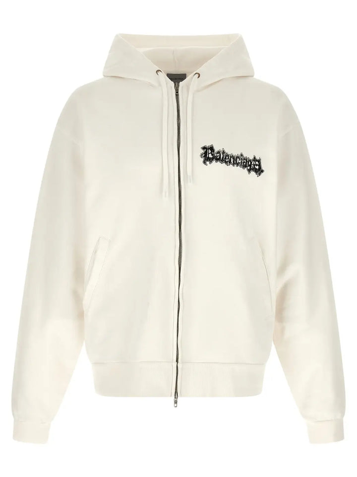 Balenciaga White Cotton Sweatshirt