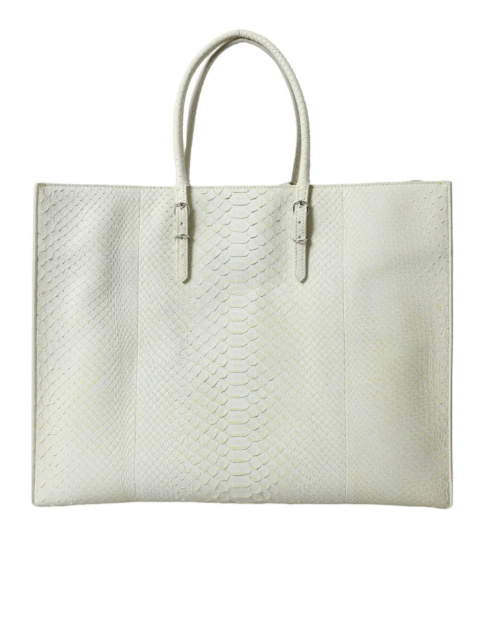 Balenciaga - White Yellow Exotic Skin Leather Shopping Tote PAPIER Bag