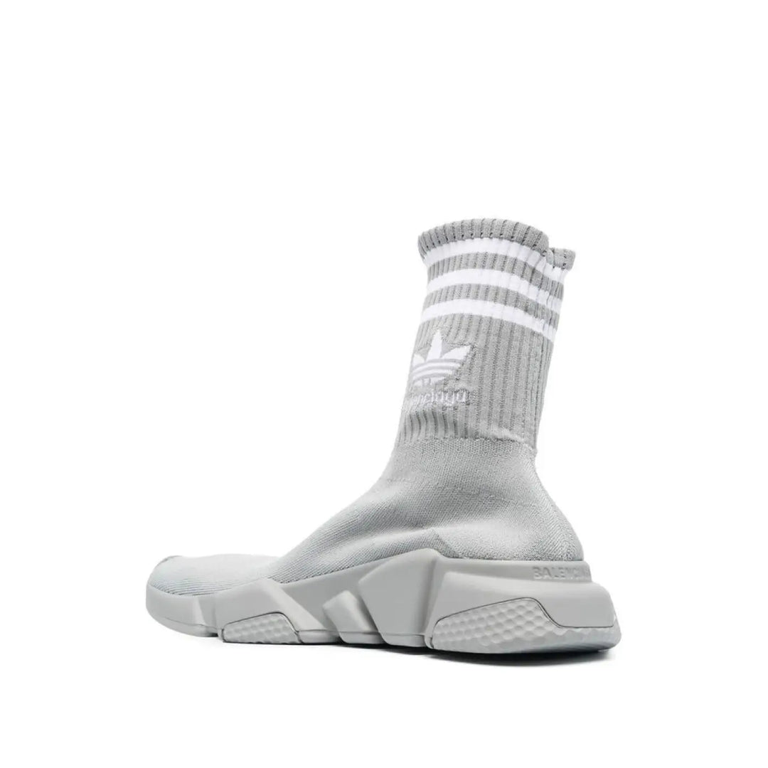 BALENCIAGA X ADIDAS Gray Nylon Athletic Sneakers
