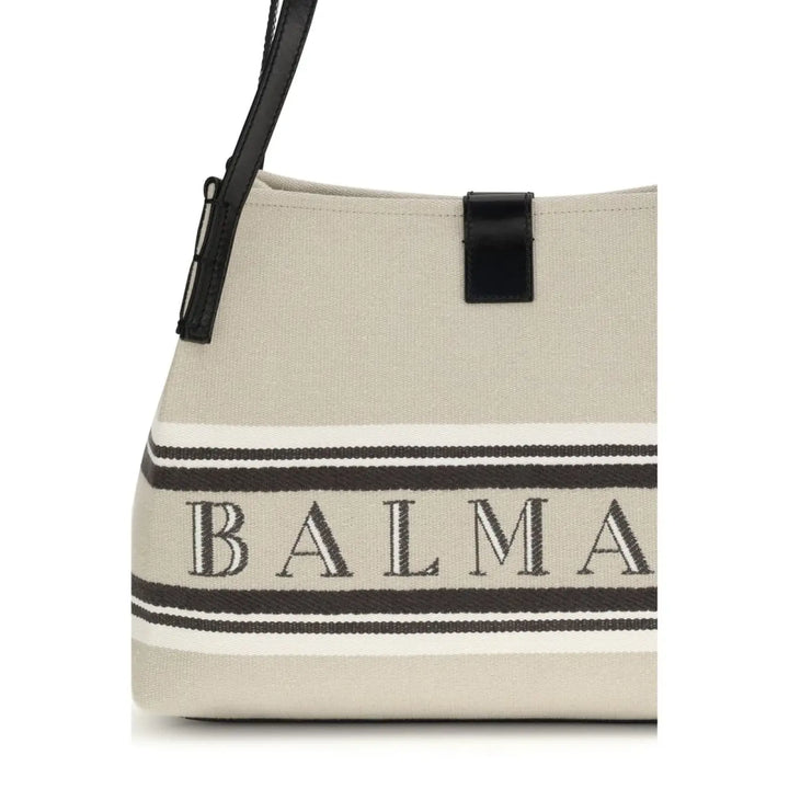 Balmain Beige Cotton Shoulder Bag
