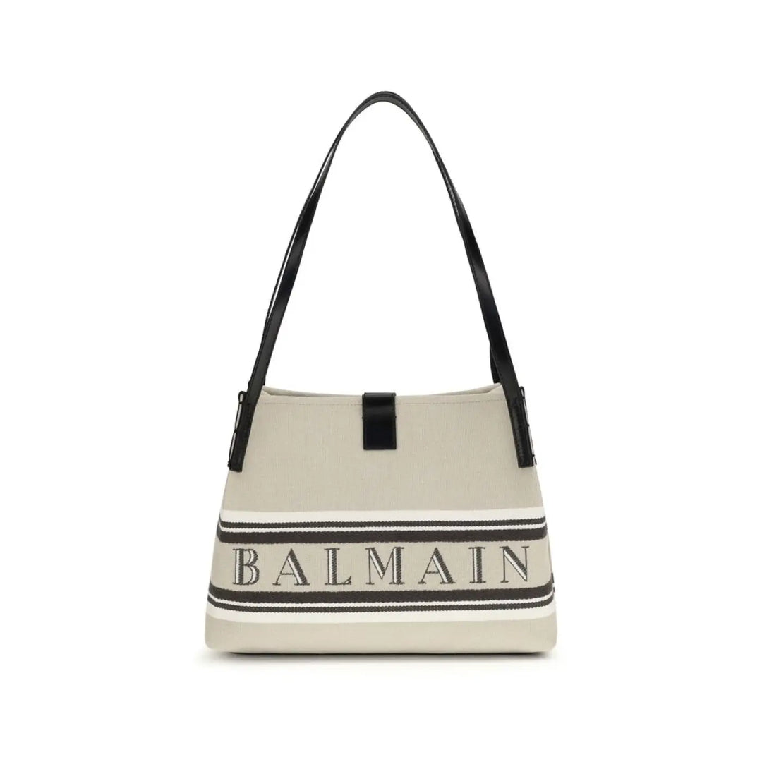 Balmain Beige Cotton Shoulder Bag