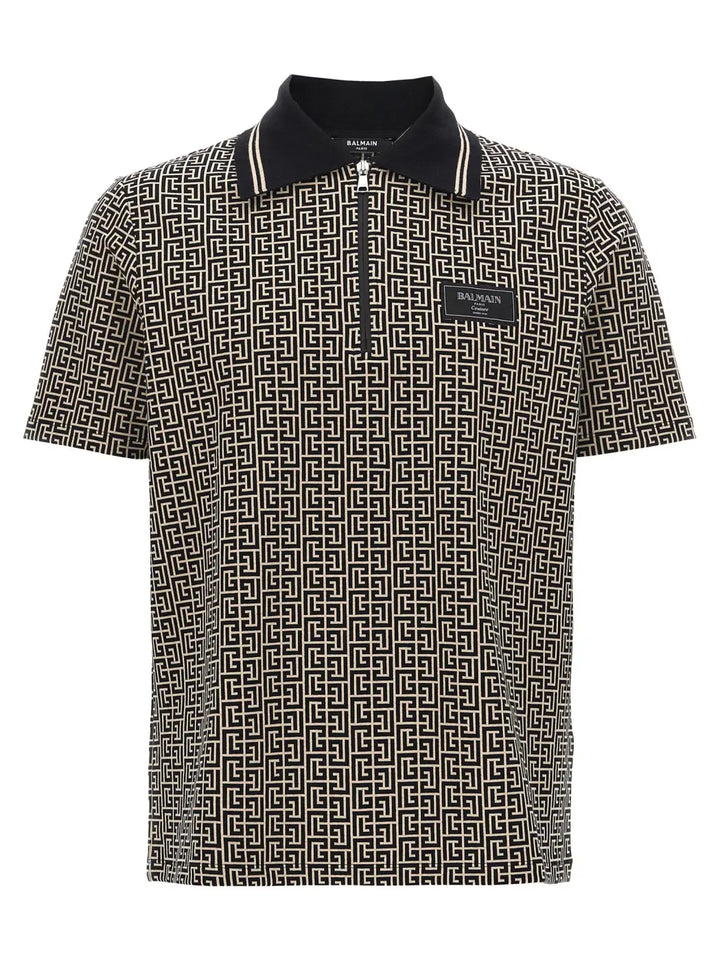 Balmain Bicolor Cotton Polo Shirt