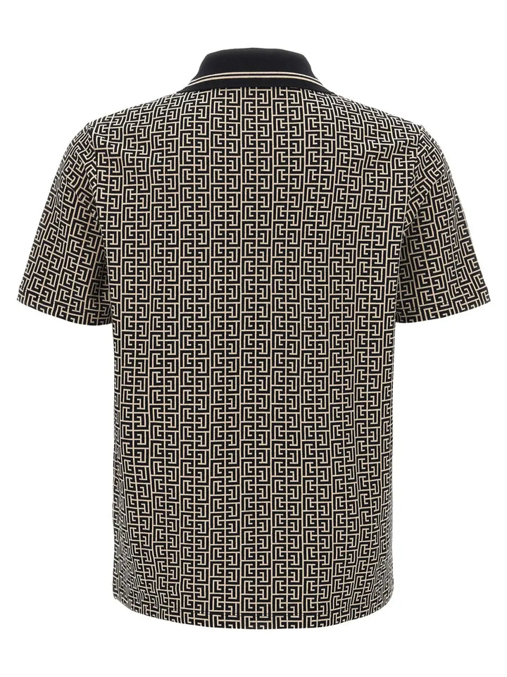 Balmain Bicolor Cotton Polo Shirt