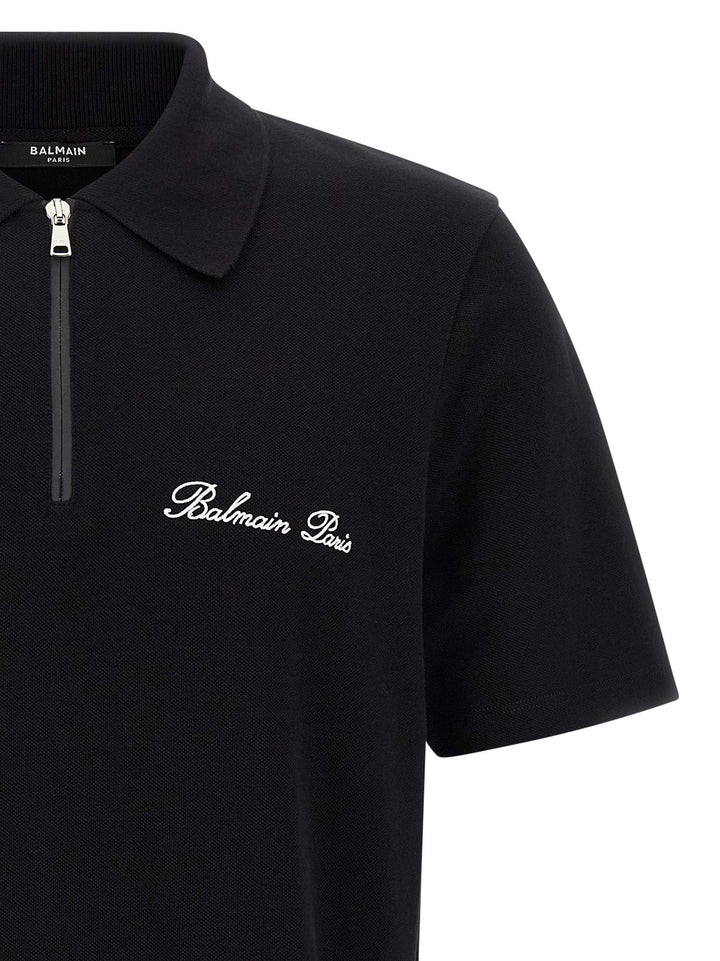 Balmain Bicolor Cotton Polo Shirt