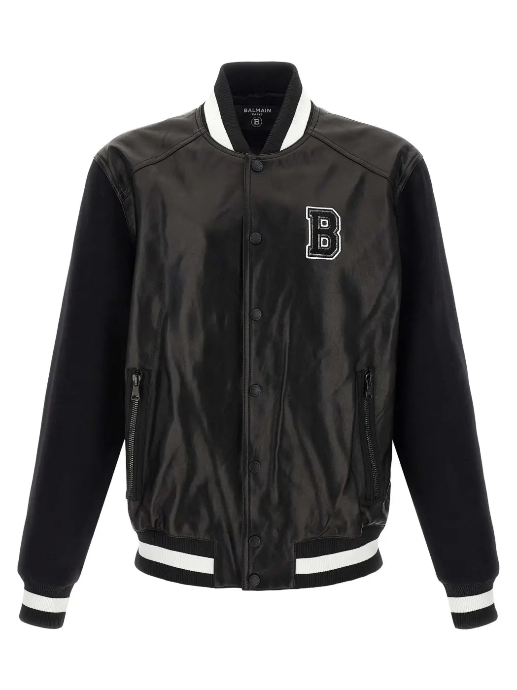 Balmain Bicolor Lamb Leather Jacket