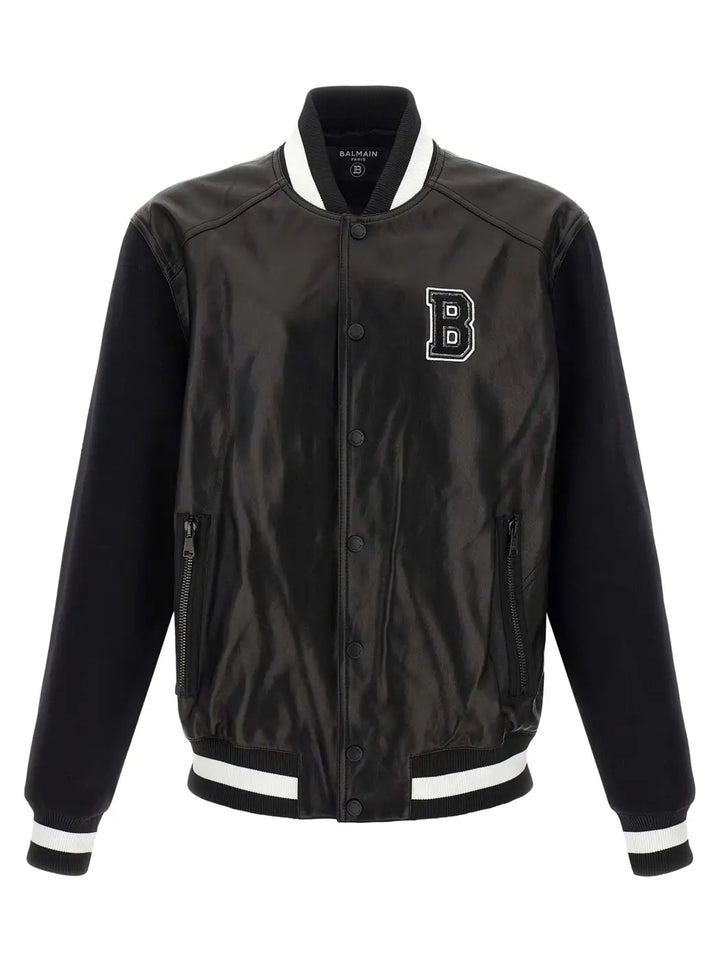 Balmain Bicolor Lamb Leather Jacket
