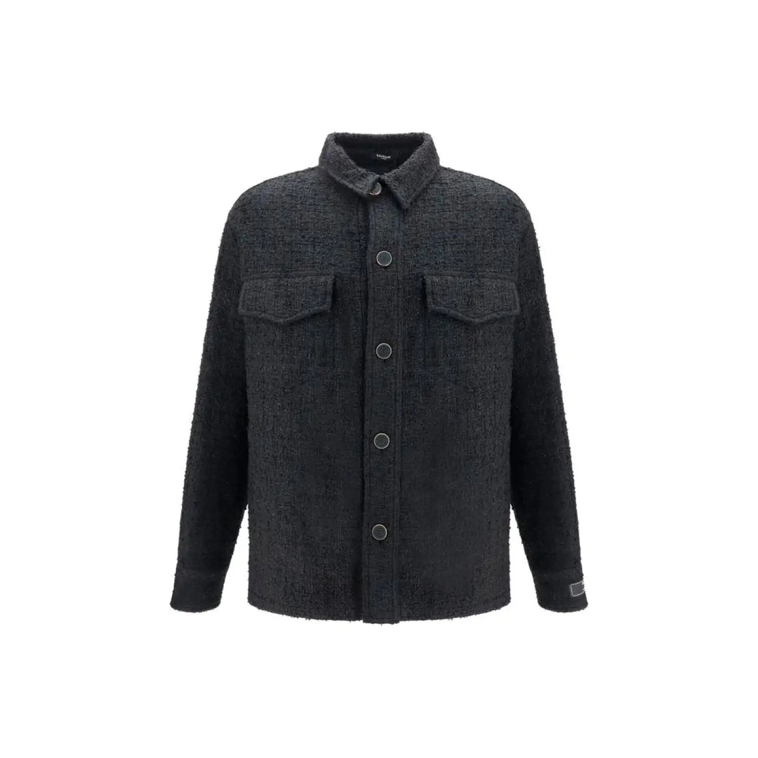 Balmain Black Cotton Shell Jacket