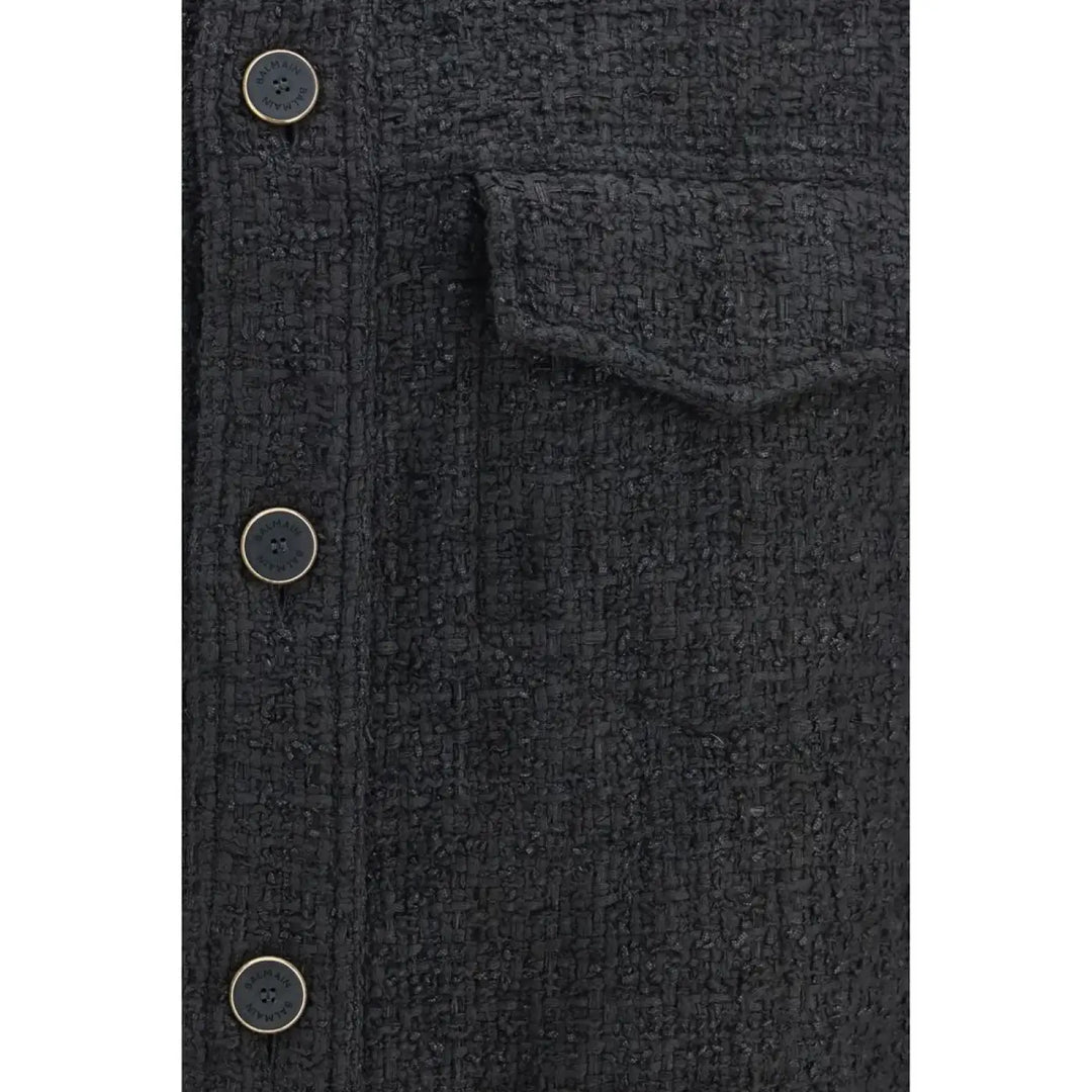 Balmain Black Cotton Shell Jacket