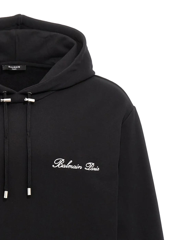 Balmain Black Cotton Sweatshirt