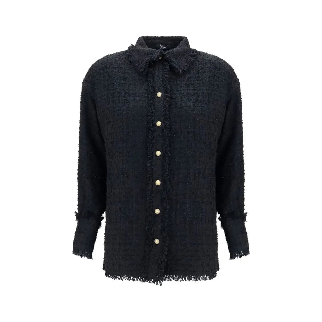 Balmain Black Polyamide Pattern Shirt