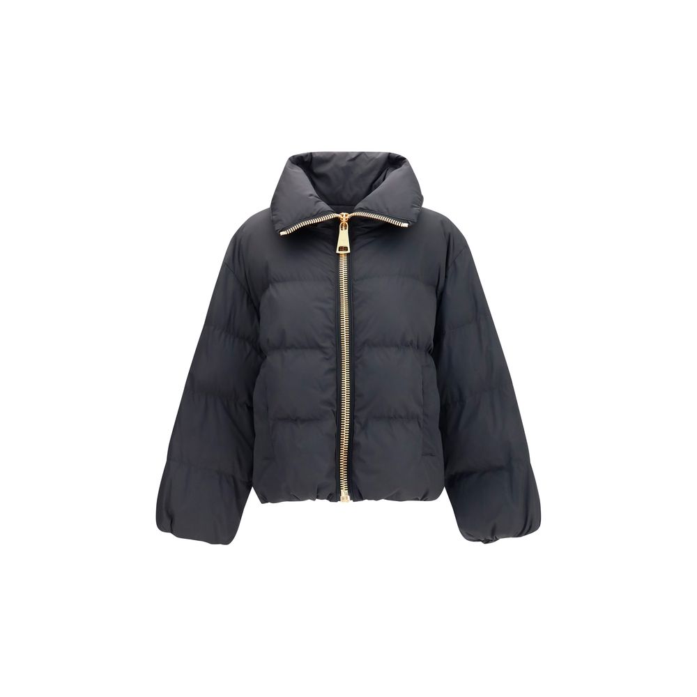 Balmain Puffer Jackets - Black Viscose Full-Length Jacket